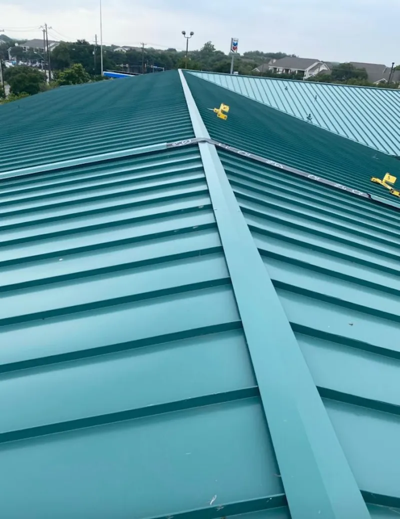 Green commercial metal roof ridge and valley for Metal Roof Repair in Cayce